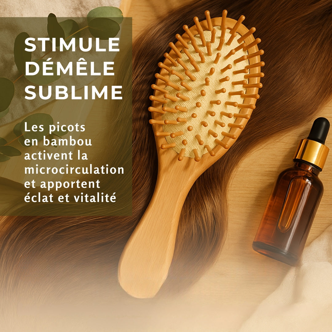 Brosse à Cheveux en Bambou Ritualéa – Soin Naturel & Massage du Cuir Chevelu